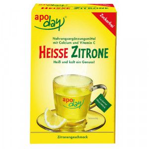 APODAY heiße Zitrone Vit.C u.Calcium zuckerfr.Plv.